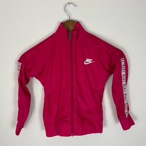 Nike Full Zip Up Track Sweatshirt Jacket Girls Youth 6 Pink Casual Athletic